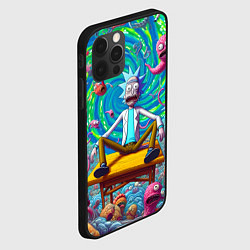 Чехол для iPhone 12 Pro Max Рик Санчес сидит на столе в окружении монстров, цвет: 3D-черный — фото 2