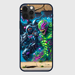 Чехол для iPhone 12 Pro Max Cyberpunk graffiti with Venom - ai art fantasy, цвет: 3D-черный