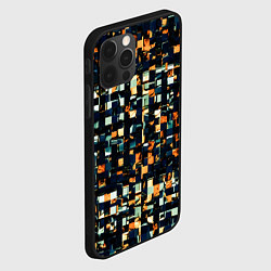 Чехол для iPhone 12 Pro Max Тёмный синий с оранжевым кубики абстракция, цвет: 3D-черный — фото 2