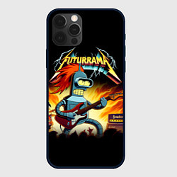 Чехол для iPhone 12 Pro Max Bender is a hard rock guitarist - Futurama, цвет: 3D-черный