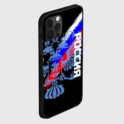 Чехол для iPhone 12 Pro Max Россия с флагом и гербом на чёрном фоне, цвет: 3D-черный — фото 2
