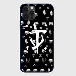 Чехол для iPhone 12 Pro Max Doom ведьмак логотипы, цвет: 3D-черный