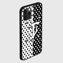 Чехол для iPhone 12 Pro Max Doom точки черно белые, цвет: 3D-черный — фото 2