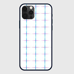 Чехол для iPhone 12 Pro Max Color white blue stripes, цвет: 3D-черный