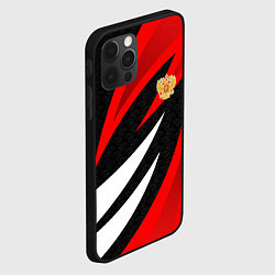 Чехол для iPhone 12 Pro Max Россия - красный спорт, цвет: 3D-черный — фото 2