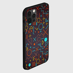 Чехол для iPhone 12 Pro Max Different shapes of geometry, цвет: 3D-черный — фото 2
