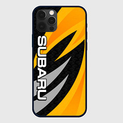 Чехол для iPhone 12 Pro Max Субару - желтый, цвет: 3D-черный