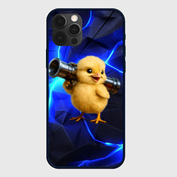 Чехол для iPhone 12 Pro Max Цыпленок с базукой, цвет: 3D-черный