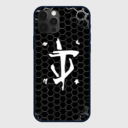 Чехол для iPhone 12 Pro Max Doom соты текстура, цвет: 3D-черный