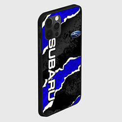 Чехол для iPhone 12 Pro Max Subaru - синий разрыв, цвет: 3D-черный — фото 2
