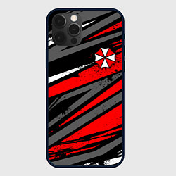 Чехол для iPhone 12 Pro Max Umbrella - red lines, цвет: 3D-черный
