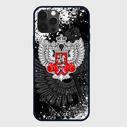 Чехол для iPhone 12 Pro Max Федерация бокса России - брызги, цвет: 3D-черный