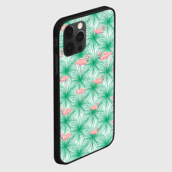 Чехол для iPhone 12 Pro Max Фламинго и тропики, цвет: 3D-черный — фото 2