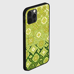 Чехол для iPhone 12 Pro Max Зеленый узорчатый градиент, цвет: 3D-черный — фото 2