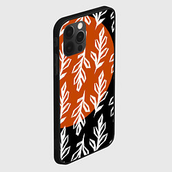 Чехол для iPhone 12 Pro Max Паттерн с угловатыми листьями, цвет: 3D-черный — фото 2