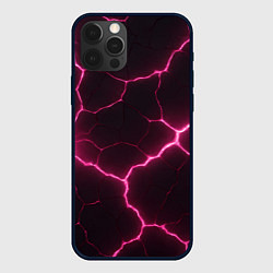 Чехол для iPhone 12 Pro Max Розовый свет из разлома плит, цвет: 3D-черный
