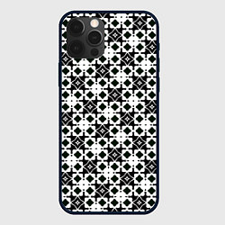 Чехол для iPhone 12 Pro Max Узор геометрический из ромбов, цвет: 3D-черный