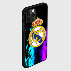 Чехол для iPhone 12 Pro Max Real Madrid неоновый огонь, цвет: 3D-черный — фото 2