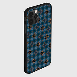Чехол для iPhone 12 Pro Max Сине-черный узорчатый паттерн, цвет: 3D-черный — фото 2
