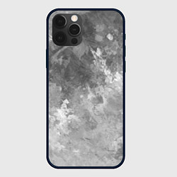 Чехол для iPhone 12 Pro Max Абстракция - splash of grey and white paint, цвет: 3D-черный