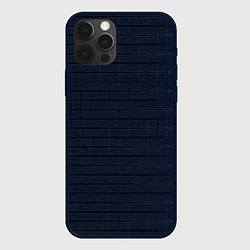 Чехол для iPhone 12 Pro Max Синий тон берлинская лазурь текстура с полосами, цвет: 3D-черный