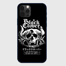 Чехол для iPhone 12 Pro Max Черный клевер череп, цвет: 3D-черный