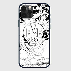 Чехол для iPhone 12 Pro Max Borussia черно белые краски, цвет: 3D-черный