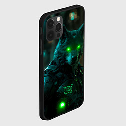 Чехол для iPhone 12 Pro Max Киберпанк волк, цвет: 3D-черный — фото 2