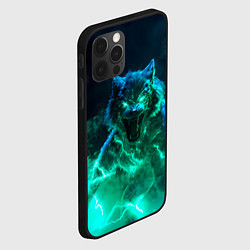 Чехол для iPhone 12 Pro Max Волк с зелеными глазами, цвет: 3D-черный — фото 2
