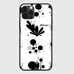 Чехол для iPhone 12 Pro Max Растительный паттерн и кляксы - Милан, цвет: 3D-черный