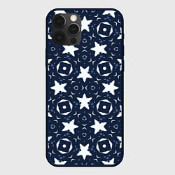 Чехол для iPhone 12 Pro Max Звезды, квадраты, сердечки, цвет: 3D-черный
