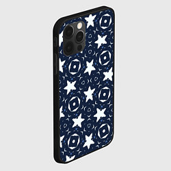 Чехол для iPhone 12 Pro Max Звезды, квадраты, сердечки, цвет: 3D-черный — фото 2