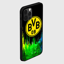 Чехол для iPhone 12 Pro Max Borussia градиент текстура, цвет: 3D-черный — фото 2