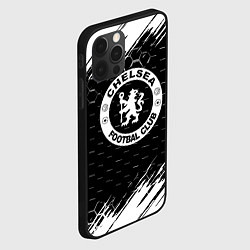 Чехол для iPhone 12 Pro Max Chelsea штрихи красок текстура, цвет: 3D-черный — фото 2