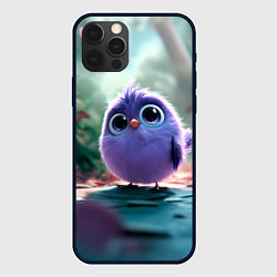 Чехол для iPhone 12 Pro Max Круглый удивленный птенец, цвет: 3D-черный
