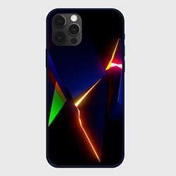 Чехол для iPhone 12 Pro Max Neon colored geometric, цвет: 3D-черный