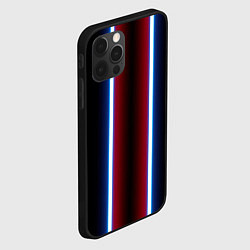 Чехол для iPhone 12 Pro Max Color white blue red neon, цвет: 3D-черный — фото 2