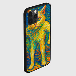 Чехол для iPhone 12 Pro Max Борзый кот в стиле Ван Гога, цвет: 3D-черный — фото 2