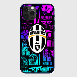 Чехол для iPhone 12 Pro Max Одни из нас x ювентус неон паттерн, цвет: 3D-черный