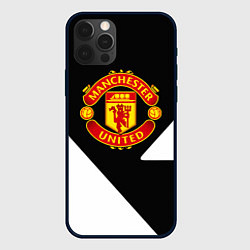 Чехол для iPhone 12 Pro Max Манчестер Юнайтед полосы, цвет: 3D-черный