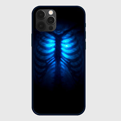 Чехол для iPhone 12 Pro Max Душа синяя - позвоночник и рёбра просвечиваются, цвет: 3D-черный