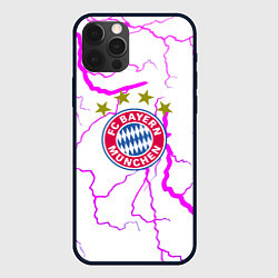 Чехол для iPhone 12 Pro Max Бавария Мюнхен неоновые молнии, цвет: 3D-черный