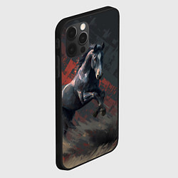 Чехол для iPhone 12 Pro Max Лошадь в прыжке, цвет: 3D-черный — фото 2