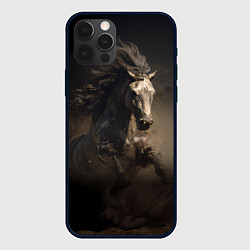 Чехол для iPhone 12 Pro Max Конь в динамике, цвет: 3D-черный