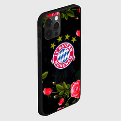 Чехол для iPhone 12 Pro Max Бавария Мюнхен розы, цвет: 3D-черный — фото 2