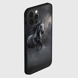 Чехол для iPhone 12 Pro Max Белая лошадь в тумане, цвет: 3D-черный — фото 2