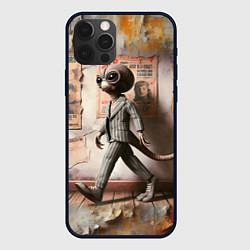 Чехол для iPhone 12 Pro Max Пришелец в костюме в полосочку, цвет: 3D-черный