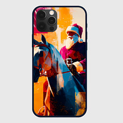 Чехол iPhone 12 Pro Max Дед Мороз на коне