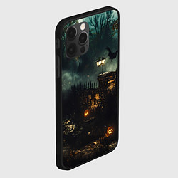 Чехол для iPhone 12 Pro Max Ночь тыкв и теней, цвет: 3D-черный — фото 2