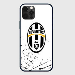 Чехол для iPhone 12 Pro Max Ювентус черные краски всплеск, цвет: 3D-черный